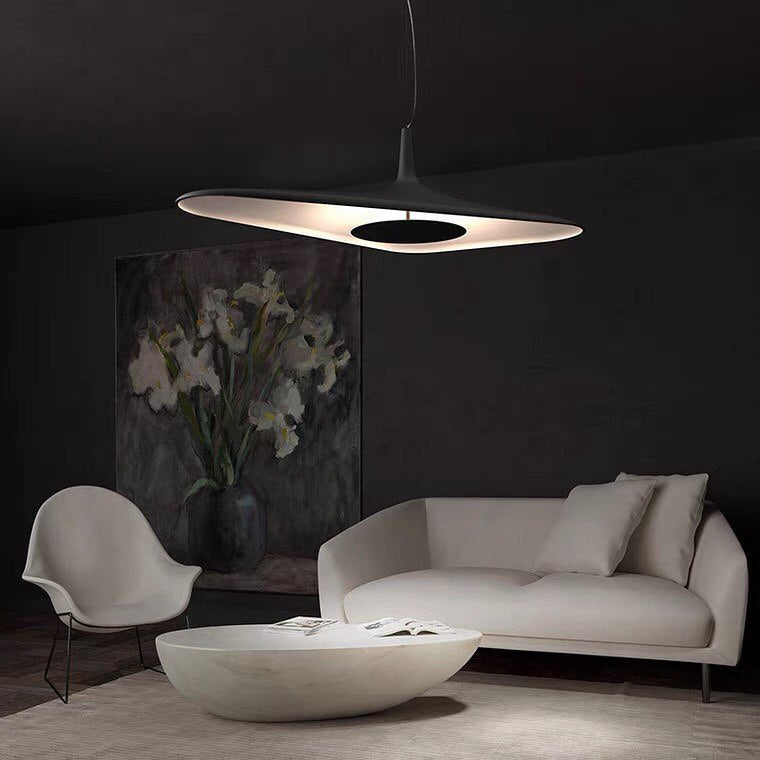 Soleil Noir Pendant, Black with White Interior, LED, 35W, Push or DALI Dim
