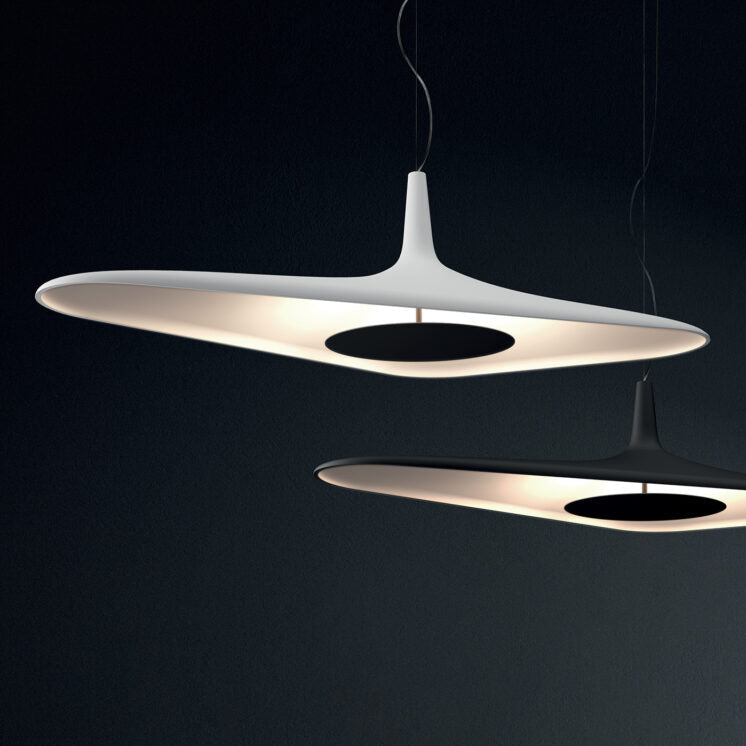 Soleil Noir Pendant, Black with White Interior, LED, 35W, Push or DALI Dim