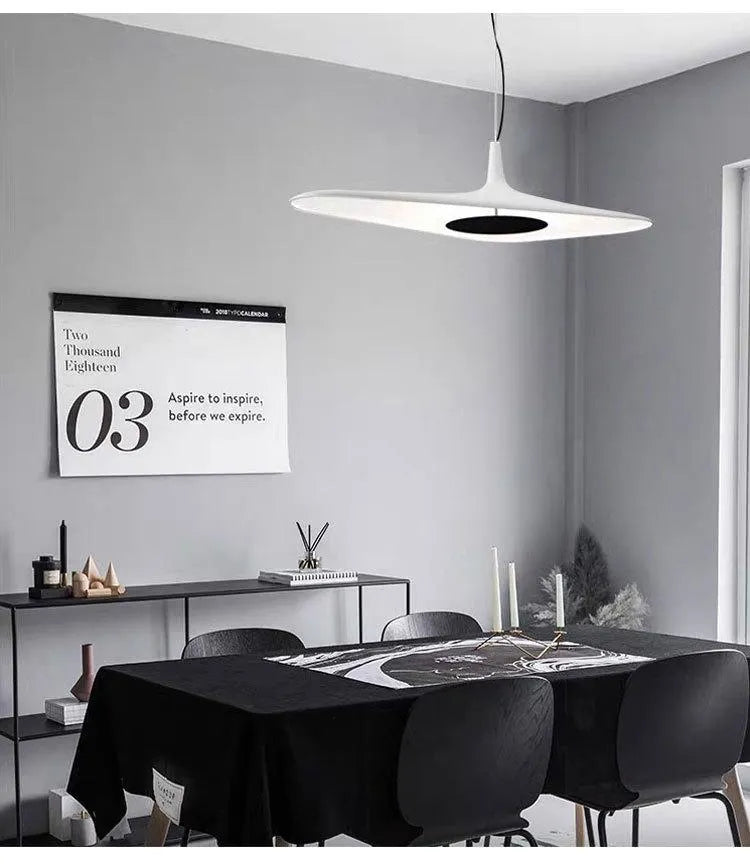 Soleil Noir Pendant, Black with White Interior, LED, 35W, Push or DALI Dim