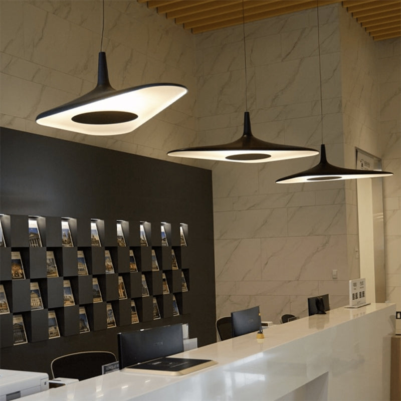 Soleil Noir Pendant, Black with White Interior, LED, 35W, Push or DALI Dim