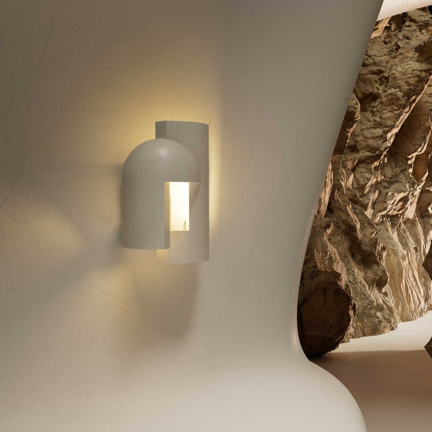 Soul 2 Wall, White Plaster with Gold Leaf, LED, Triac Dim, IP20