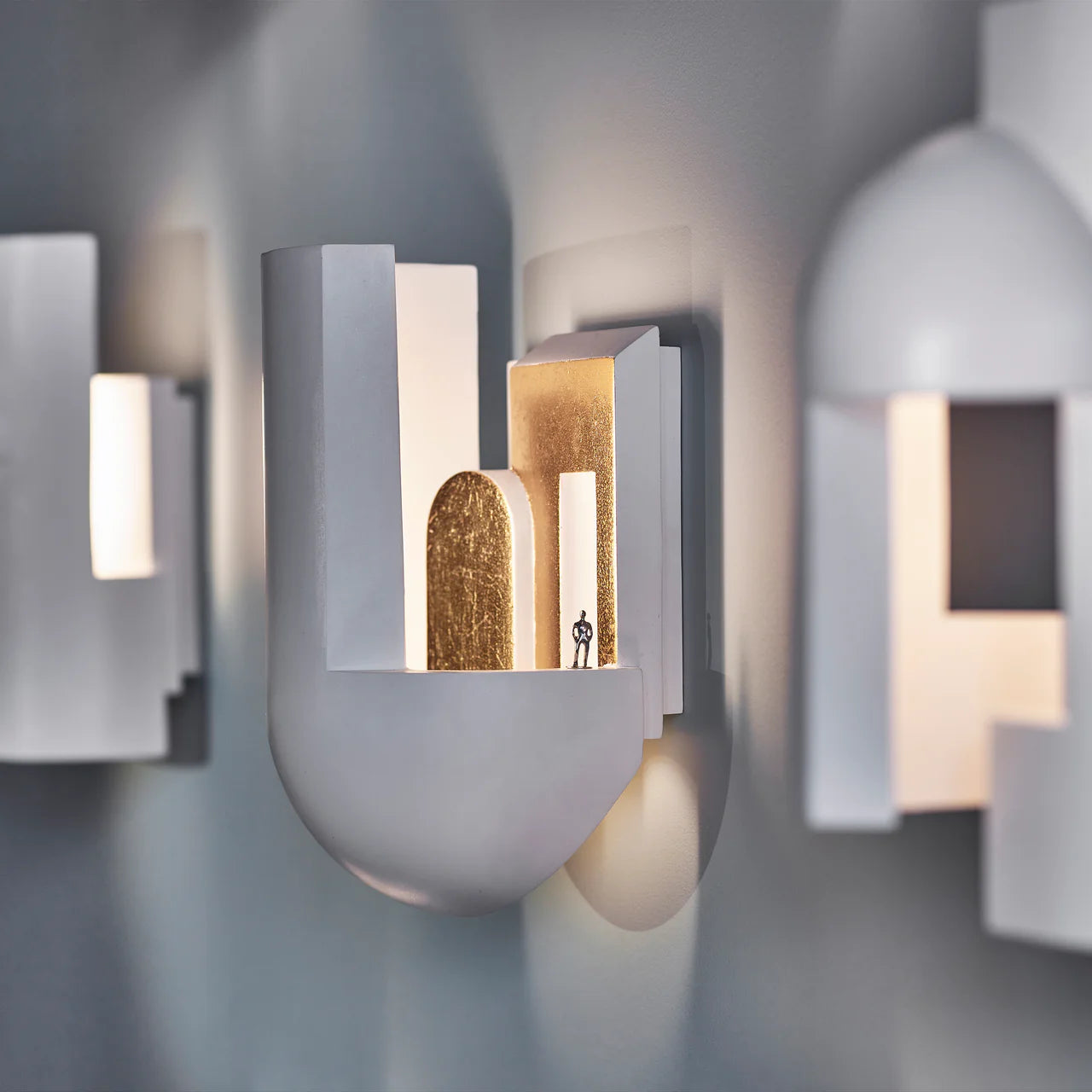 Soul 2 Wall, White Plaster with Gold Leaf, LED, Triac Dim, IP20