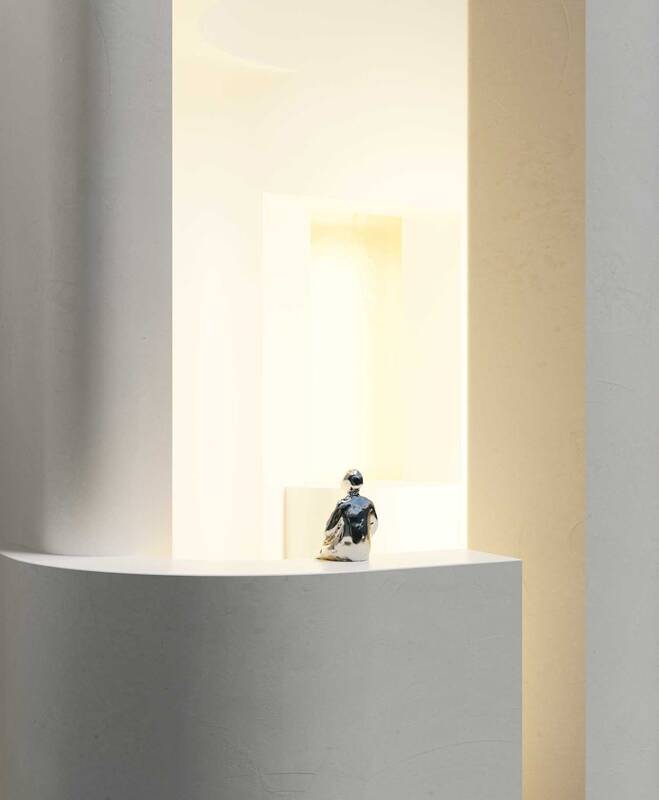 Soul 2 Wall, White Plaster with Gold Leaf, LED, Triac Dim, IP20