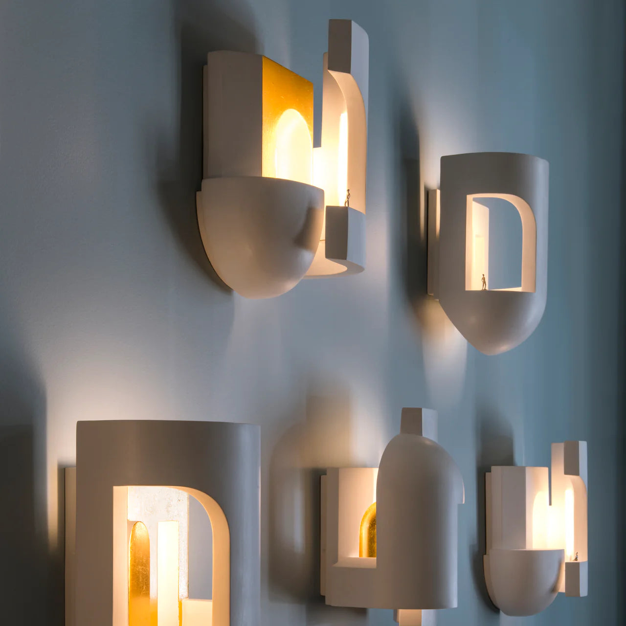 Soul 2 Wall, White Plaster with Gold Leaf, LED, Triac Dim, IP20