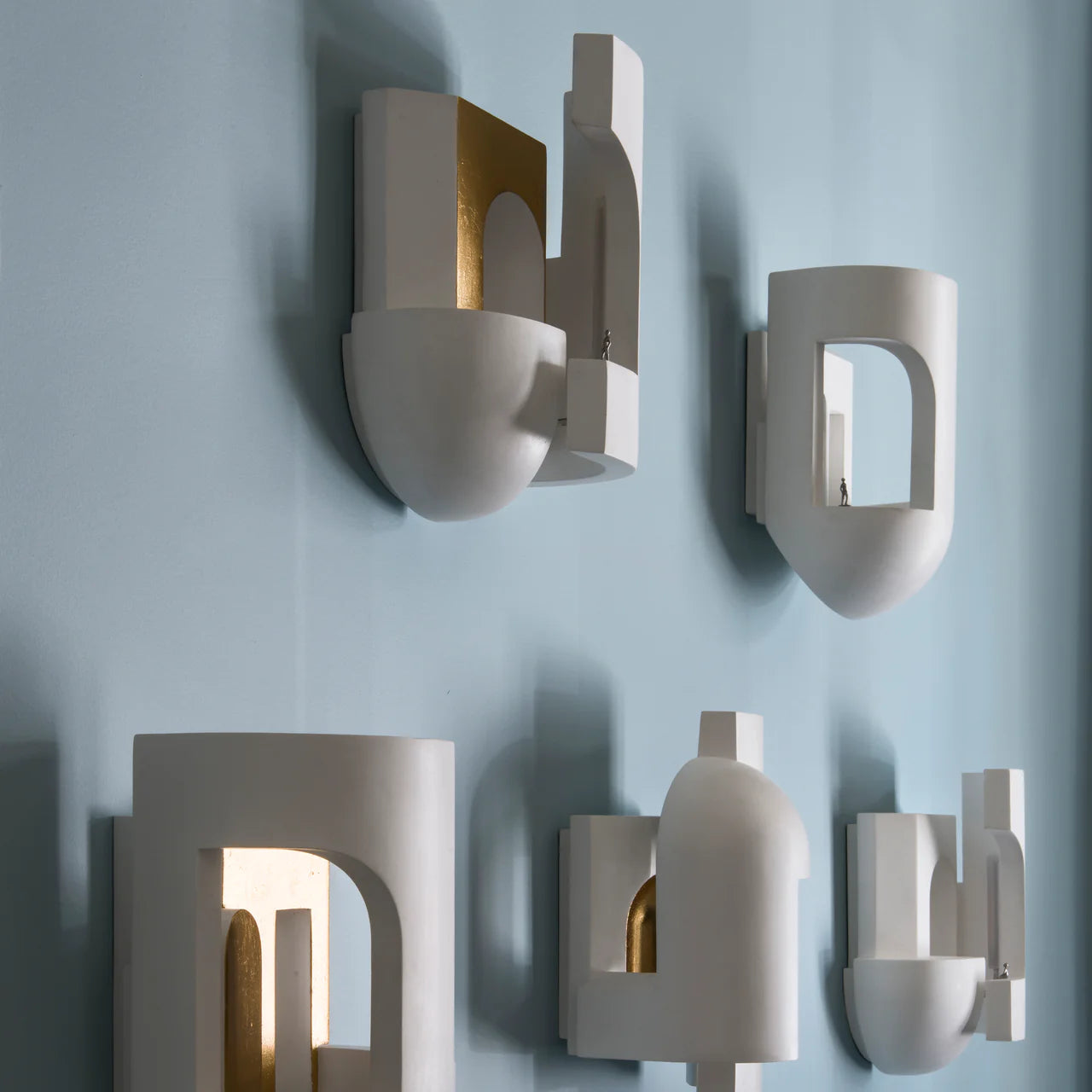 Soul 2 Wall, White Plaster with Gold Leaf, LED, Triac Dim, IP20