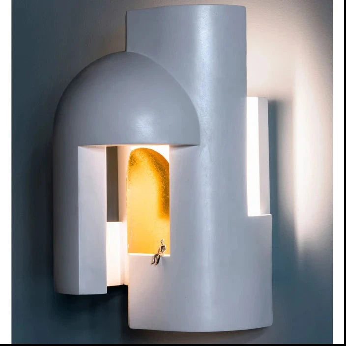 Soul 1 Wall, White Plaster with Gold Leaf, LED, Plug In, IP20