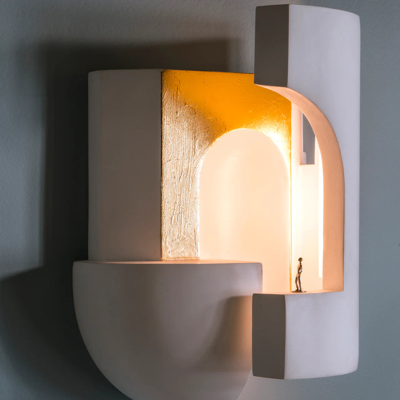 Soul 2 Wall, White Plaster with Gold Leaf, LED, Triac Dim, IP20