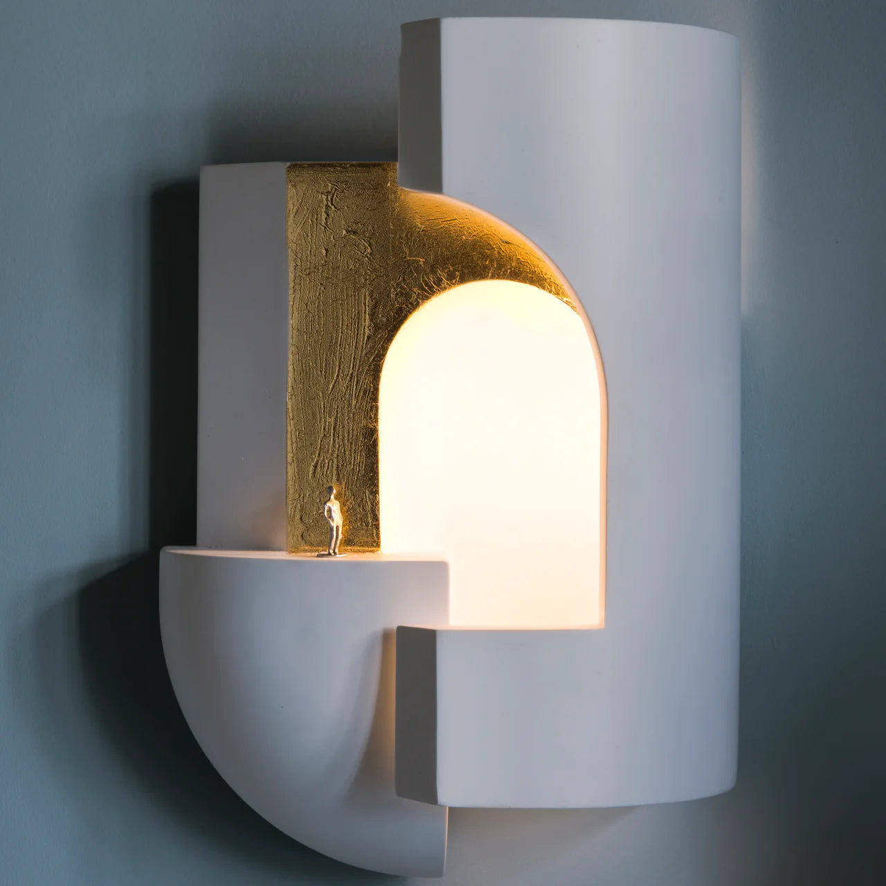 Soul 2 Wall, White Plaster with Gold Leaf, LED, Triac Dim, IP20