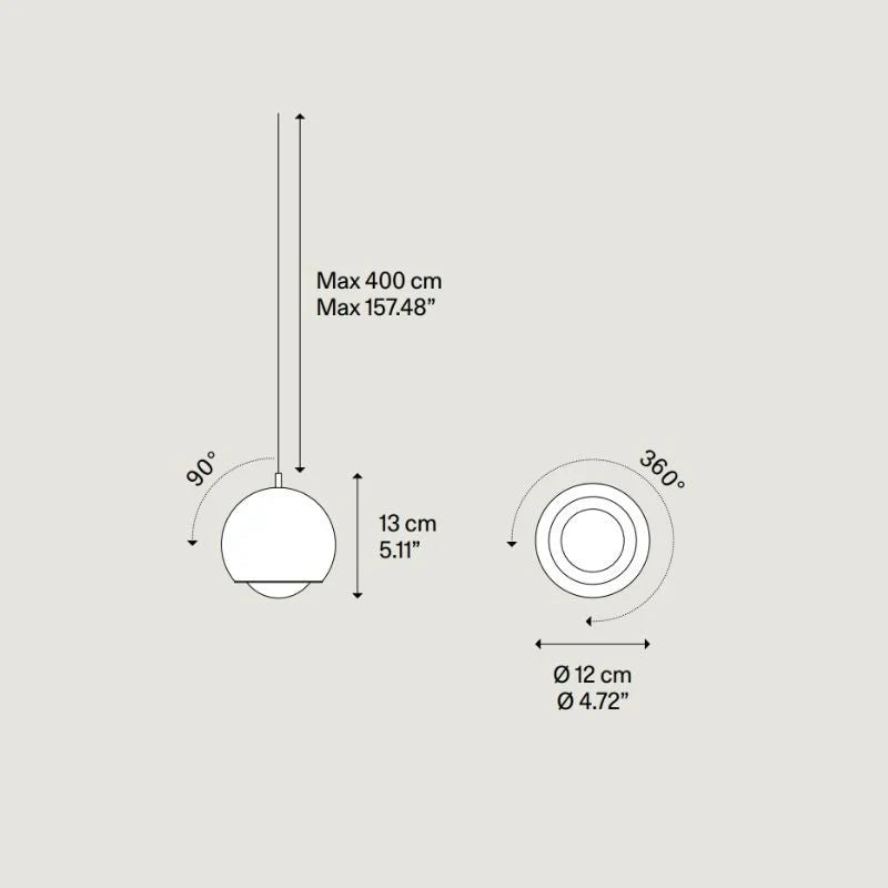 Lodes Spider pendant technical drawing