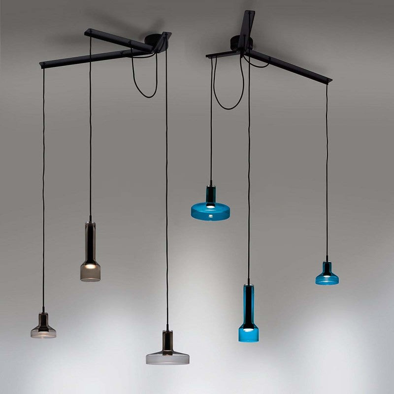Starlight Pendant, Blue Glass, Cone, GU10, IP20