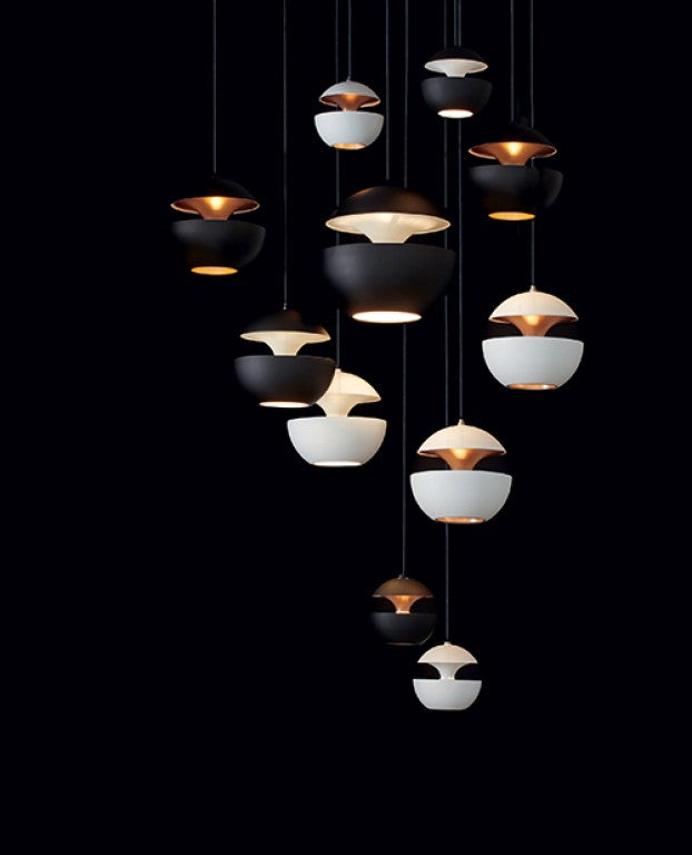 Sun Pendant, 450 mm, White with Copper Interior, E27, IP20