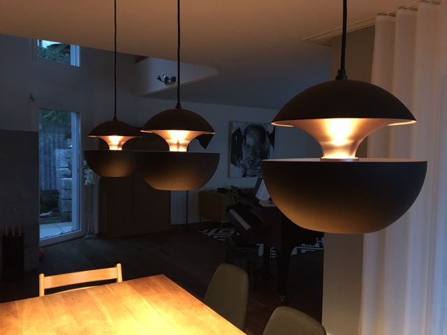Sun Pendant, 350 mm, Black with Copper Interior, E27, IP20