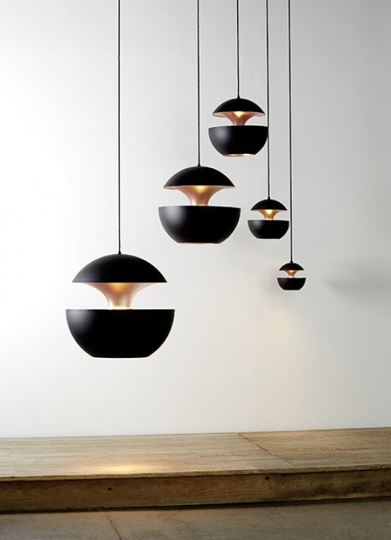 Sun Pendant, 350 mm, Black with Copper Interior, E27, IP20