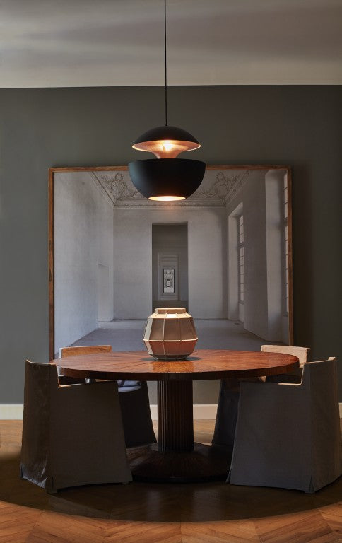 Sun Pendant, 450 mm, Black with Copper Interior, E27, IP20