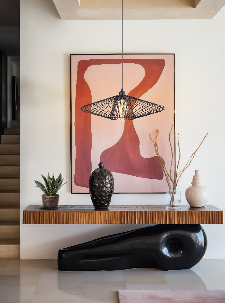Thatch Pendant, Black, E27, IP20