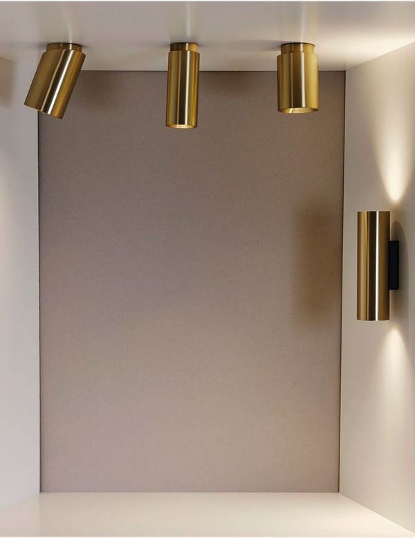 Tobo Wall, Brass, GU10, Triac Dim, IP20