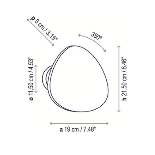 Tria Wall, Single, 19, Oak, LED, 8W, Triac Dim, IP20