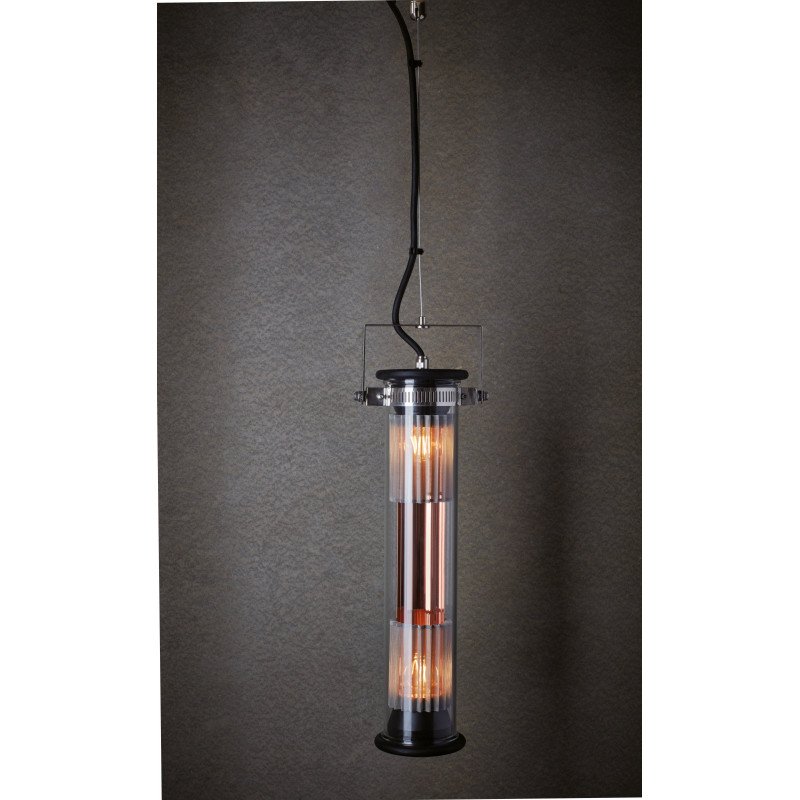 Tube Bulb Pendant, Linear Vertical, 132 cm, Silver Reflector No Mesh, E27, IP64