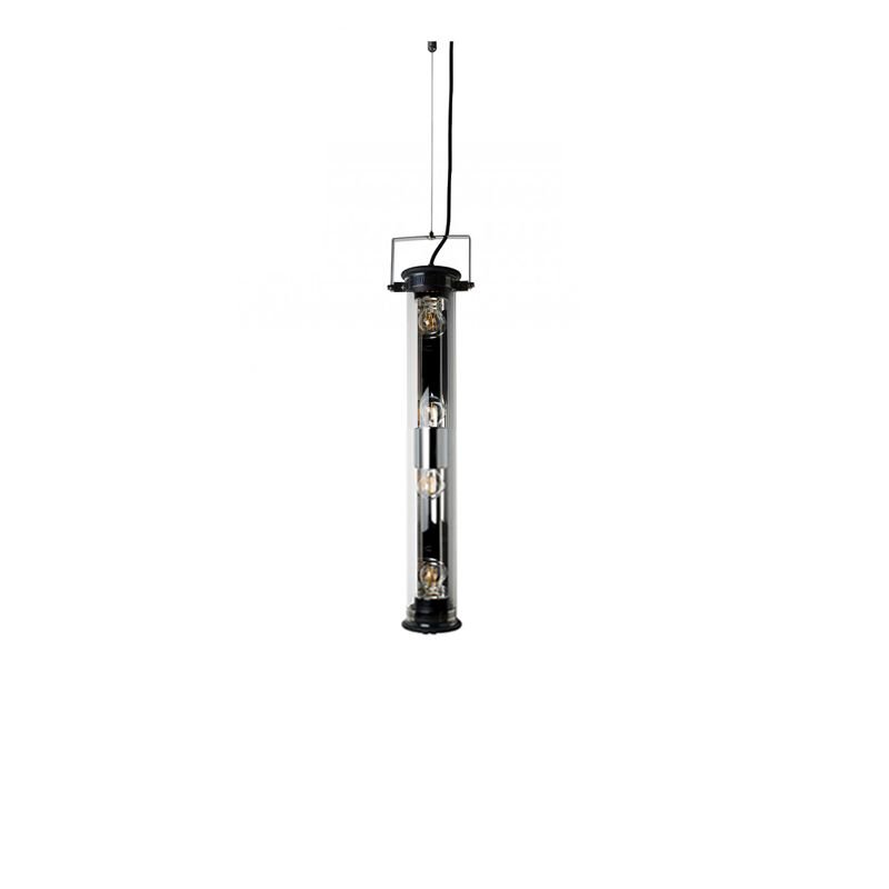 Tube Bulb Pendant, Linear Vertical, 72 cm, Silver Reflector No Mesh, E27, IP64