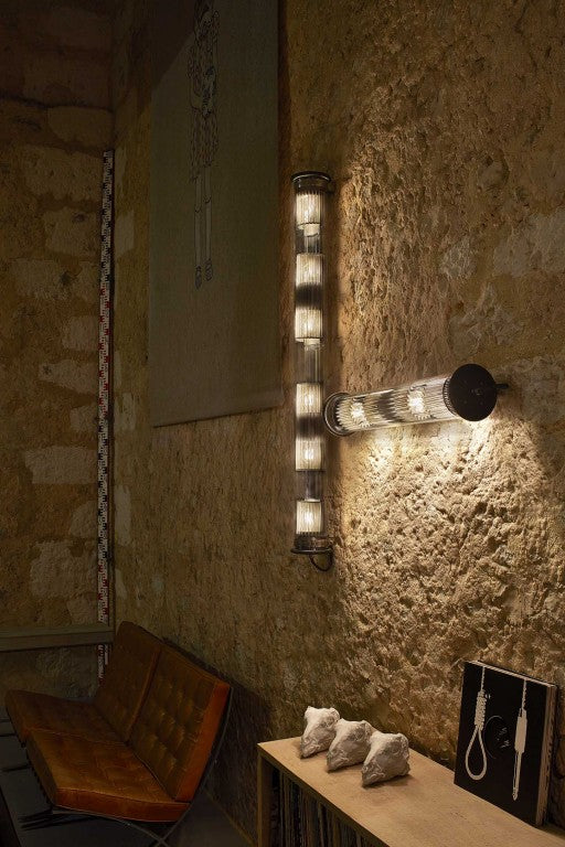 Tube Bulb Pendant, Linear Vertical, 132 cm, Silver Reflector No Mesh, E27, IP64