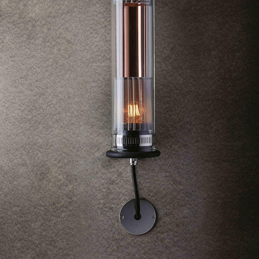 Tube Bulb Pendant, Linear Vertical, 132 cm, Gold Reflector No Mesh, E27, IP20