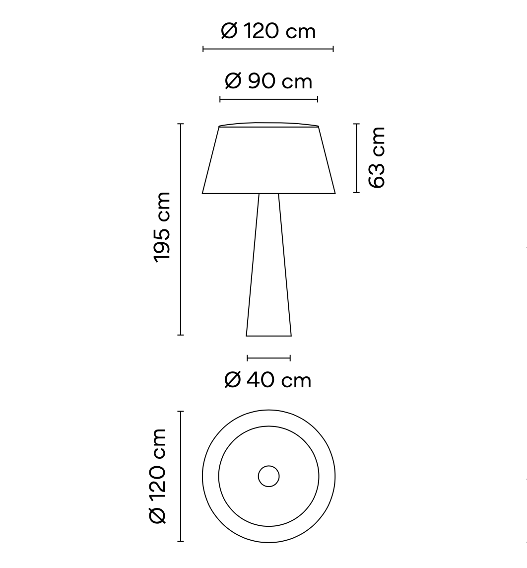 Wind Floor, Filament Stem, Large, Sand, LED, 27.4W, On/Off, Plugs In, IP64