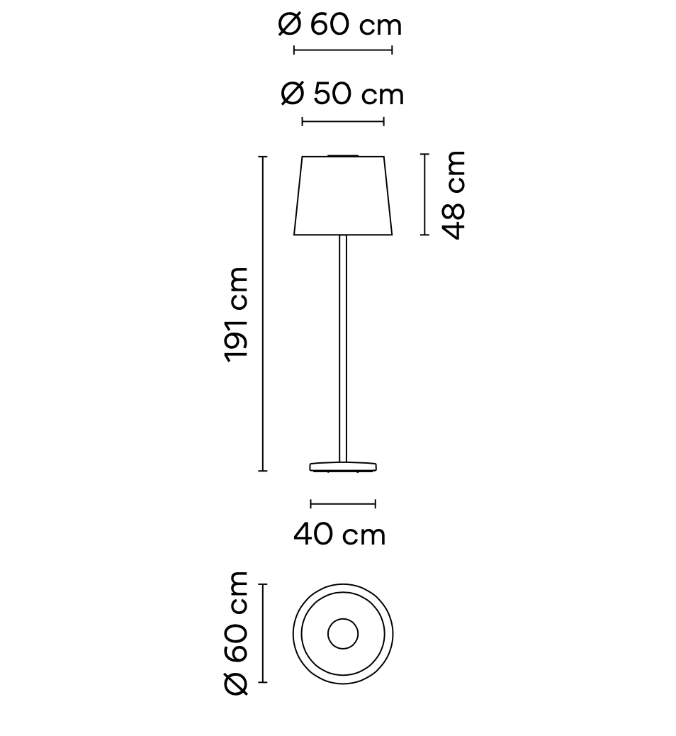 Wind Floor, Stem, Red Ochre, LED, 25W, On/Off, Plugs In, IP64
