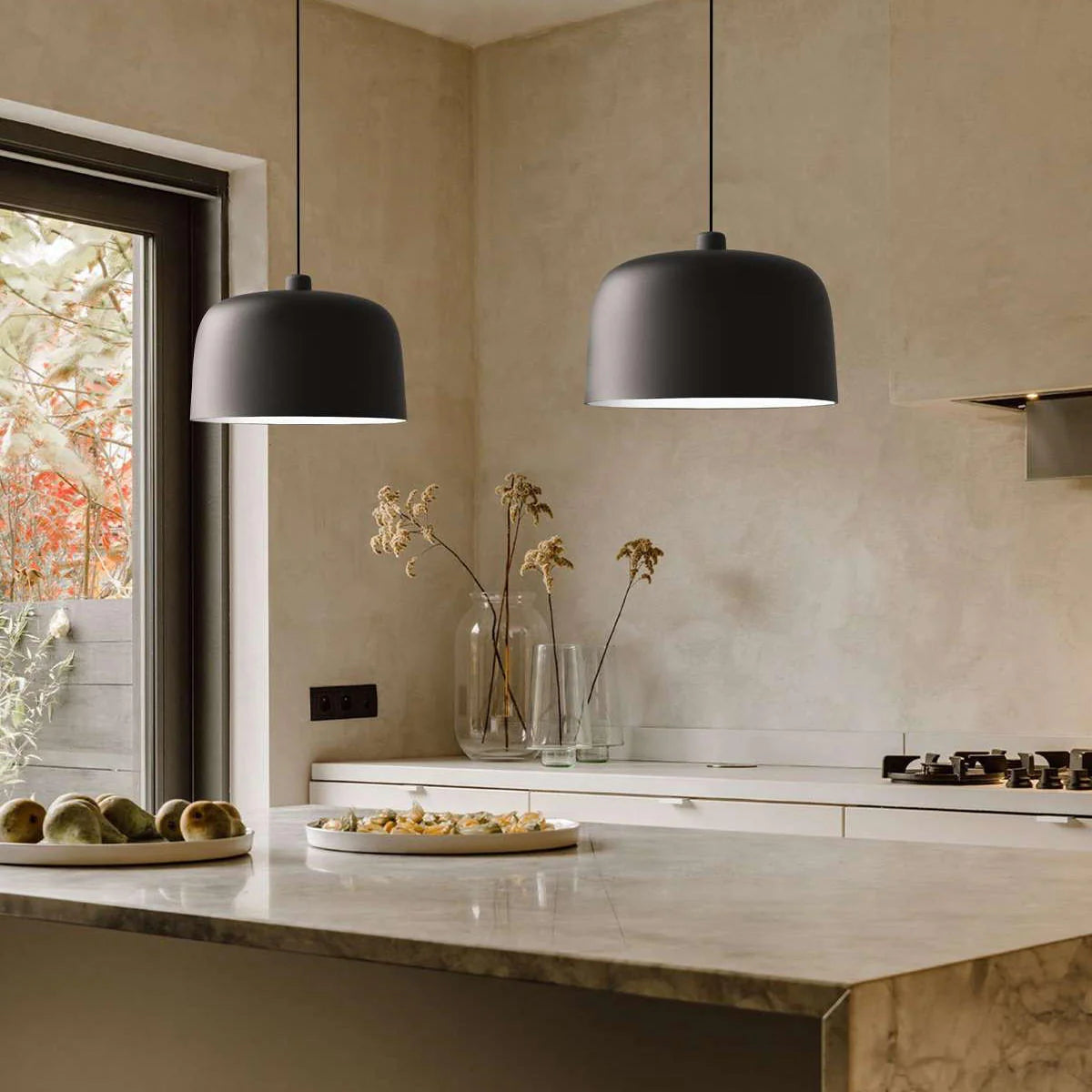 Zile Pendant, Small, Black, E27, IP20
