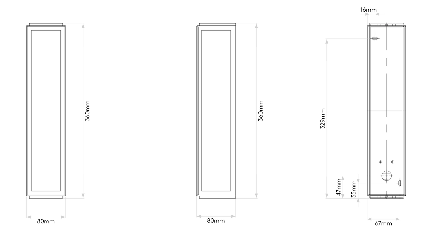 Mashiko 360 Classic Wall Light, Polished Chrome, E14, IP44