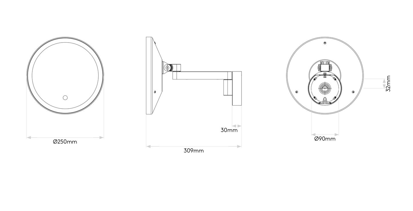 Nagoya Wall Light with Mirror, Chrome, LED, Motion Sensor, IP44