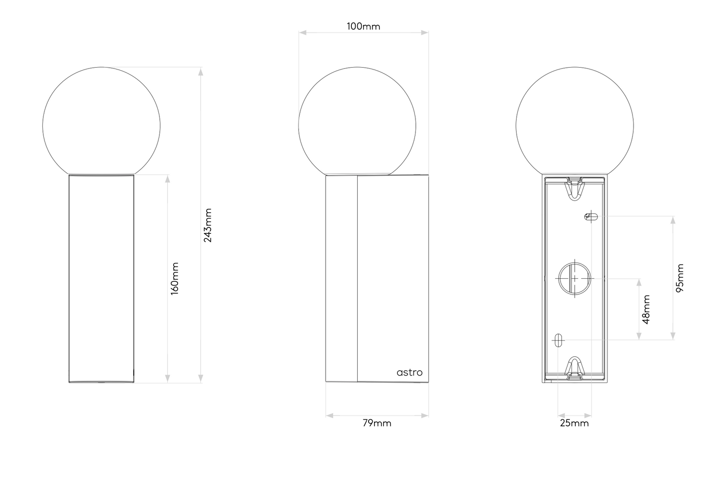 Ortona Wall Light, Single, Black, G9, IP44