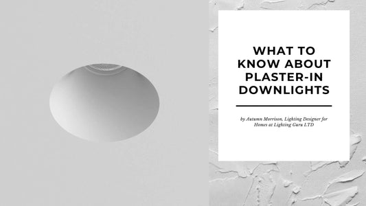 Round plaster-in downlight flush with a white ceiling