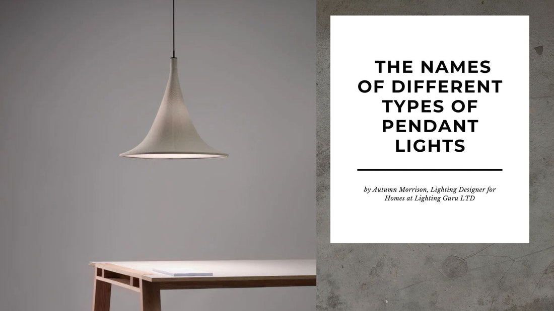 Blog cover about the names of different types of pendant lights