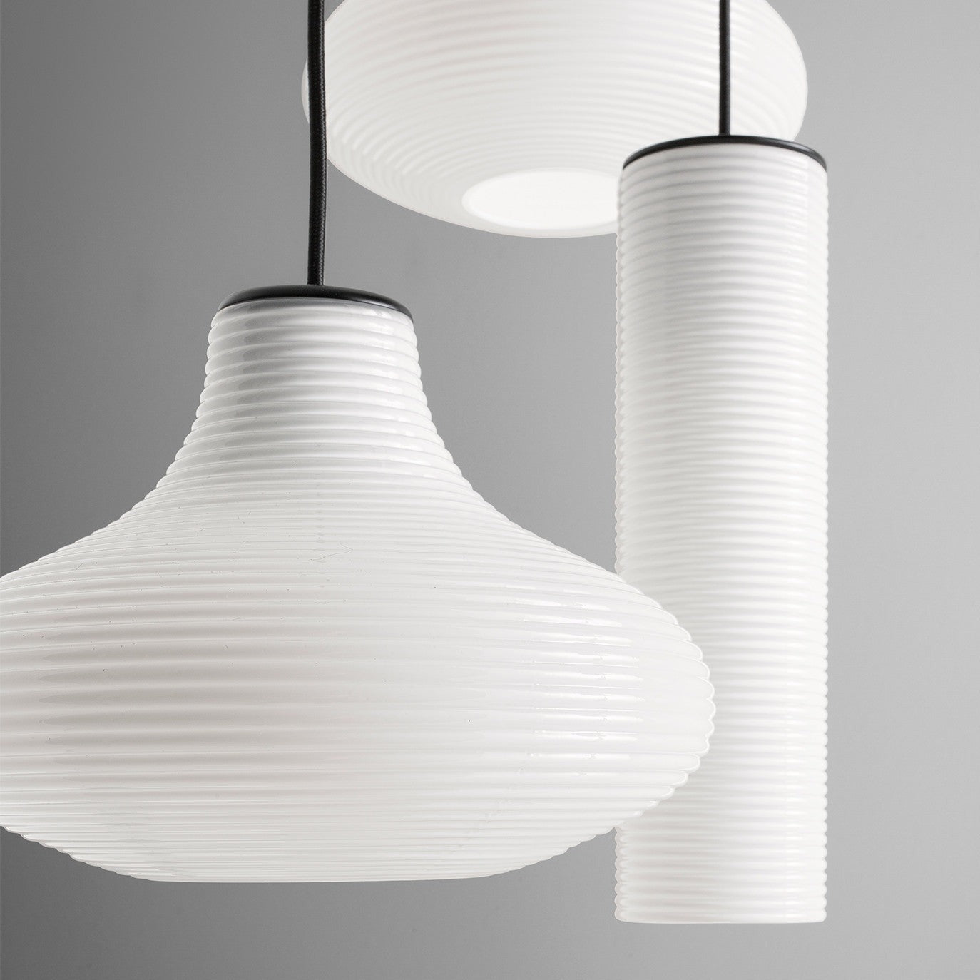 Emma, Olivia, Clio Pendants, White Glass, Single, E27, IP20