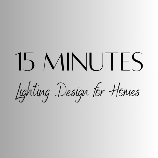 Text '15 Minutes Lighting Design for Homes' on a gray background