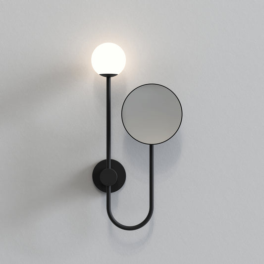 Orb Wall Light with Mirror, Black, G9, IP44