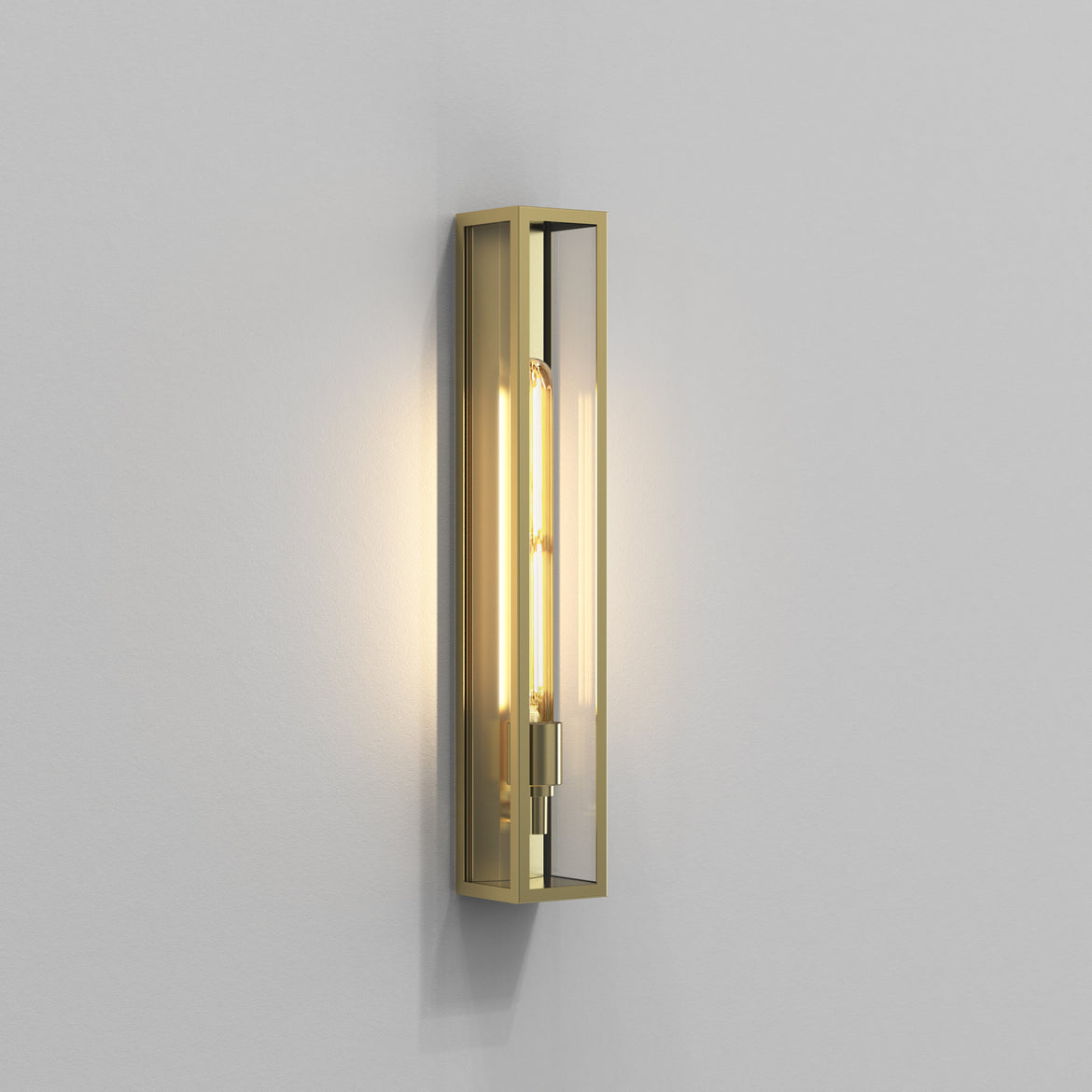 Harvard 500 Wall Light, Natural Brass, E27, IP44