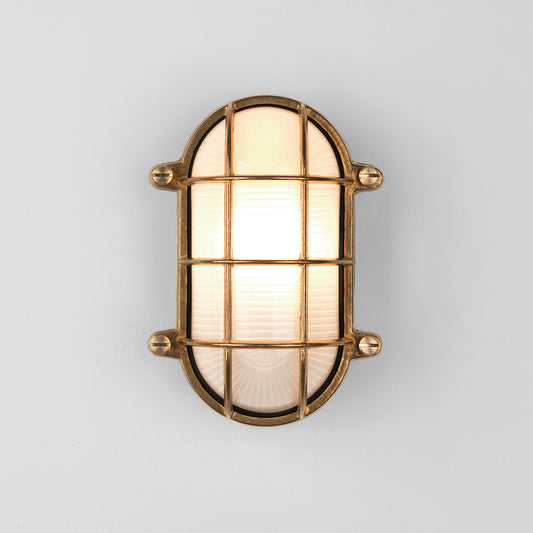 Thurso Wall Light, Oval, Cast Brass, E27, IP44