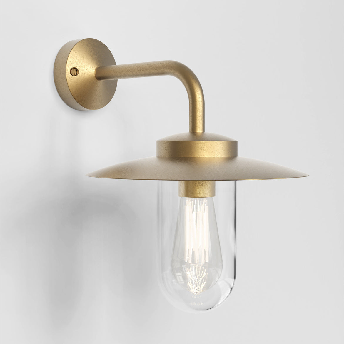 Portree Wall Light, Solid Brass, E27, IP44