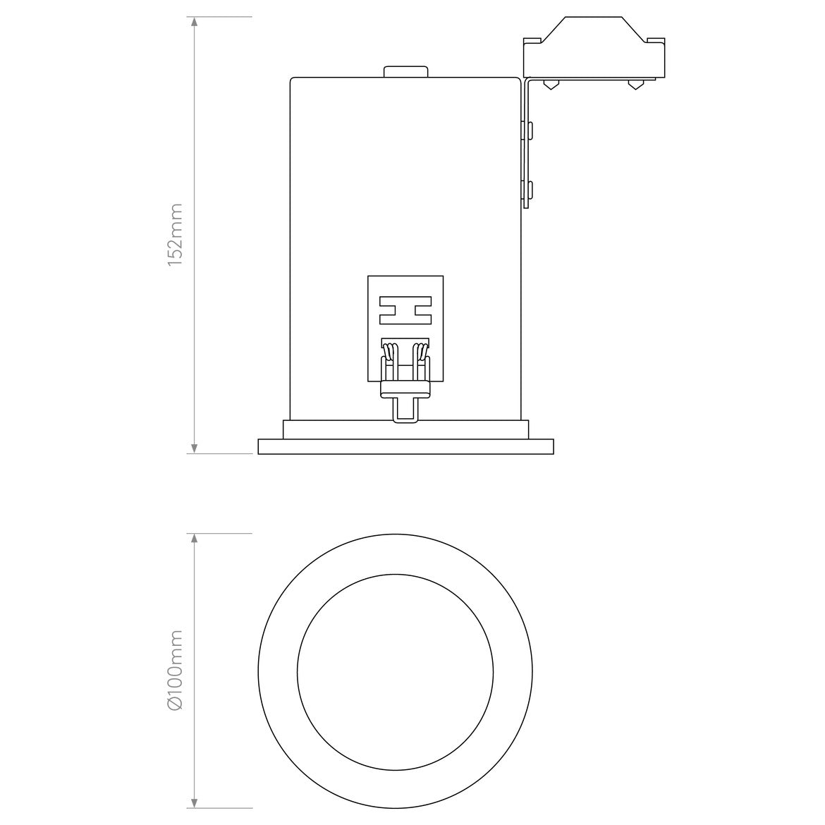 Taro Round Downlight, White, GU10, IP20, Fire Rated