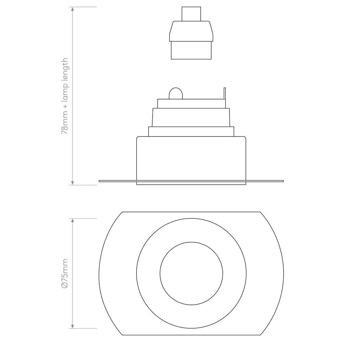 Terry Trimless Round Downlight, GU10, IP20