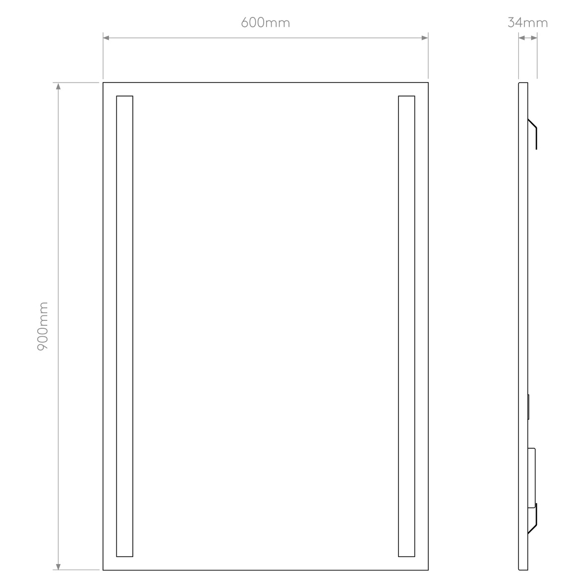 Avlon Illuminated Mirror, 900, LED, NO DIM, IP44