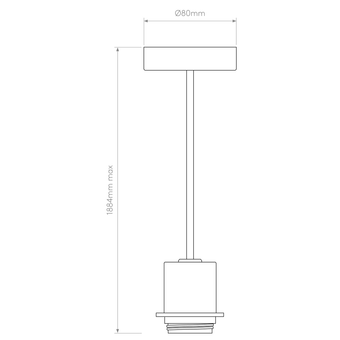 Z: Astro Cord Set, Satin Nickel with Clear Cord, E27, [1184005]