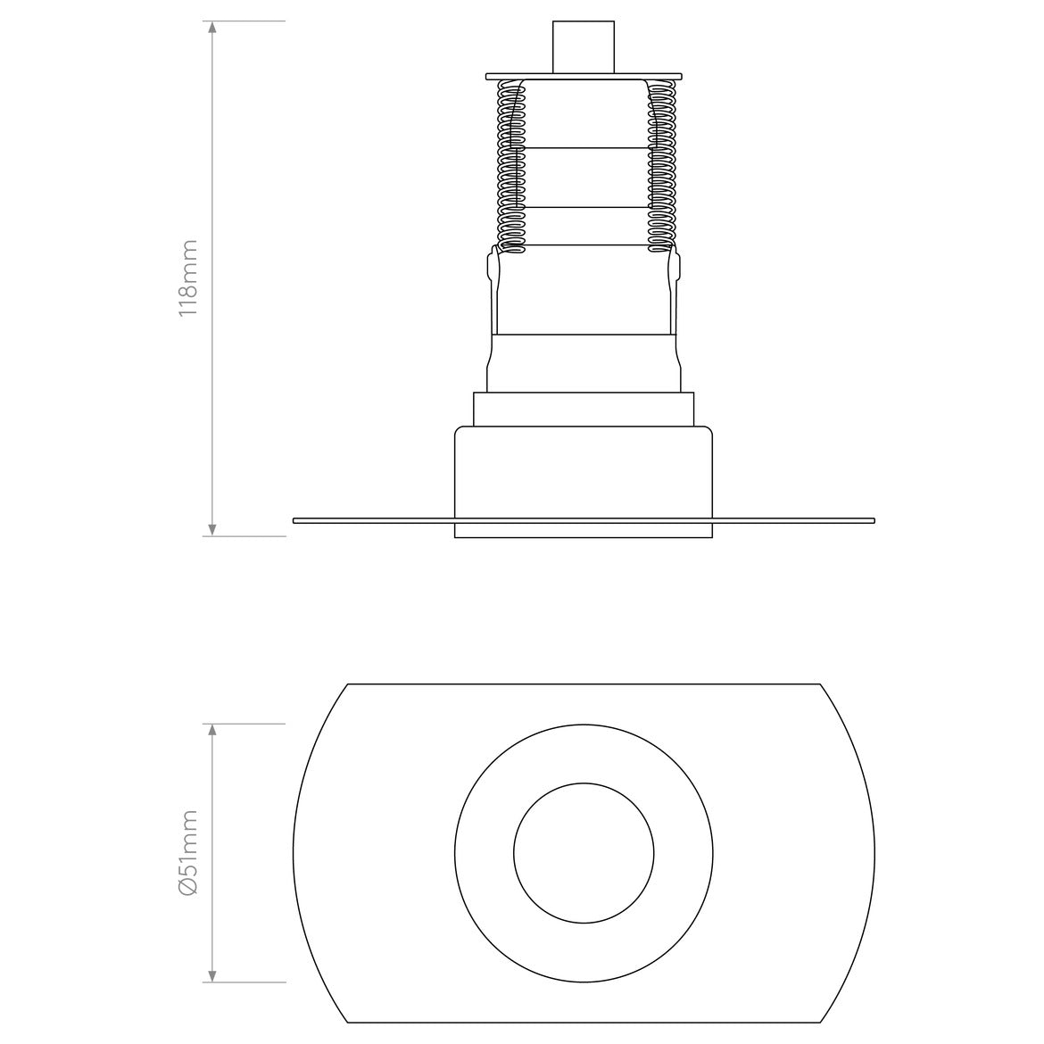 Terry Trimless Round Downlight, Mini, GU10, IP20