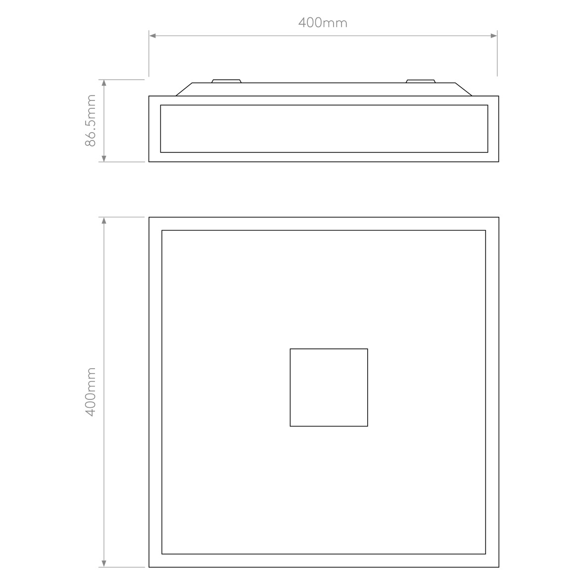 Mashiko 400 Large Square Ceiling, Bronze, E27, IP44