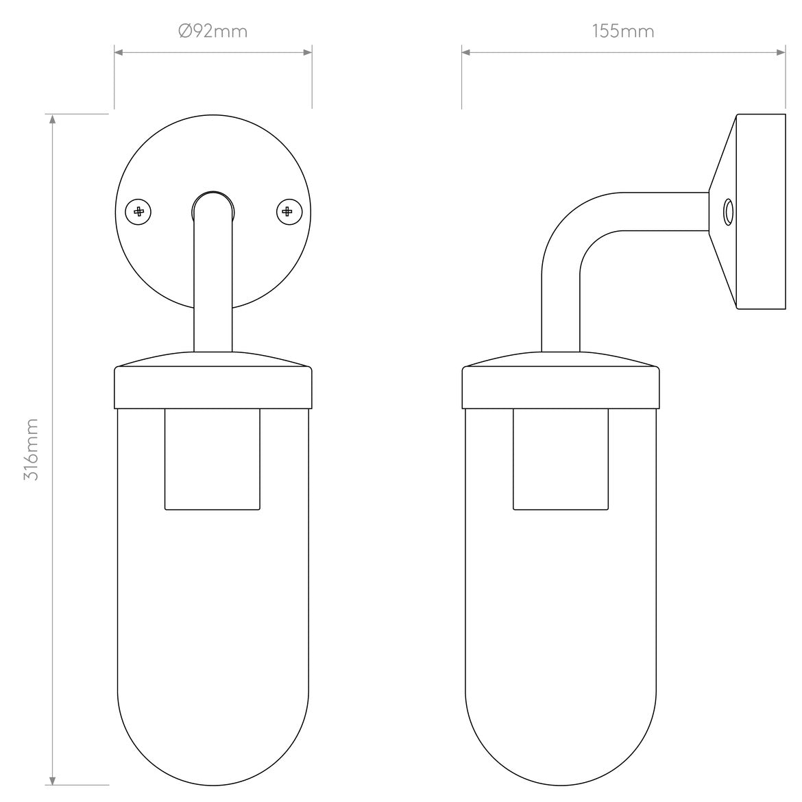 Tressino Wall Light, E27, IP44