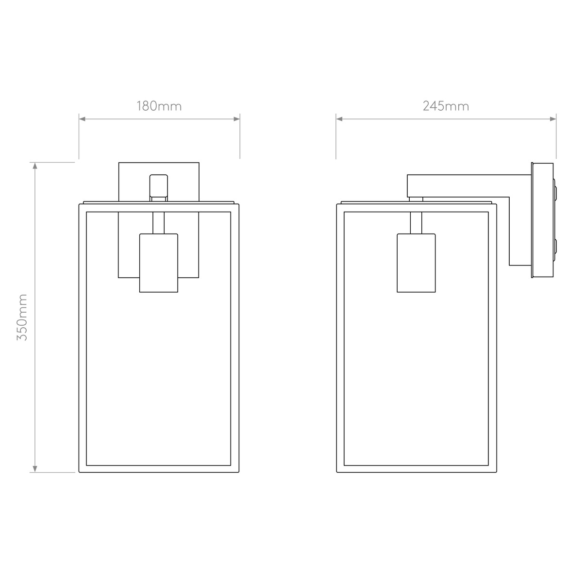 Box Wall Light, E27, IP23