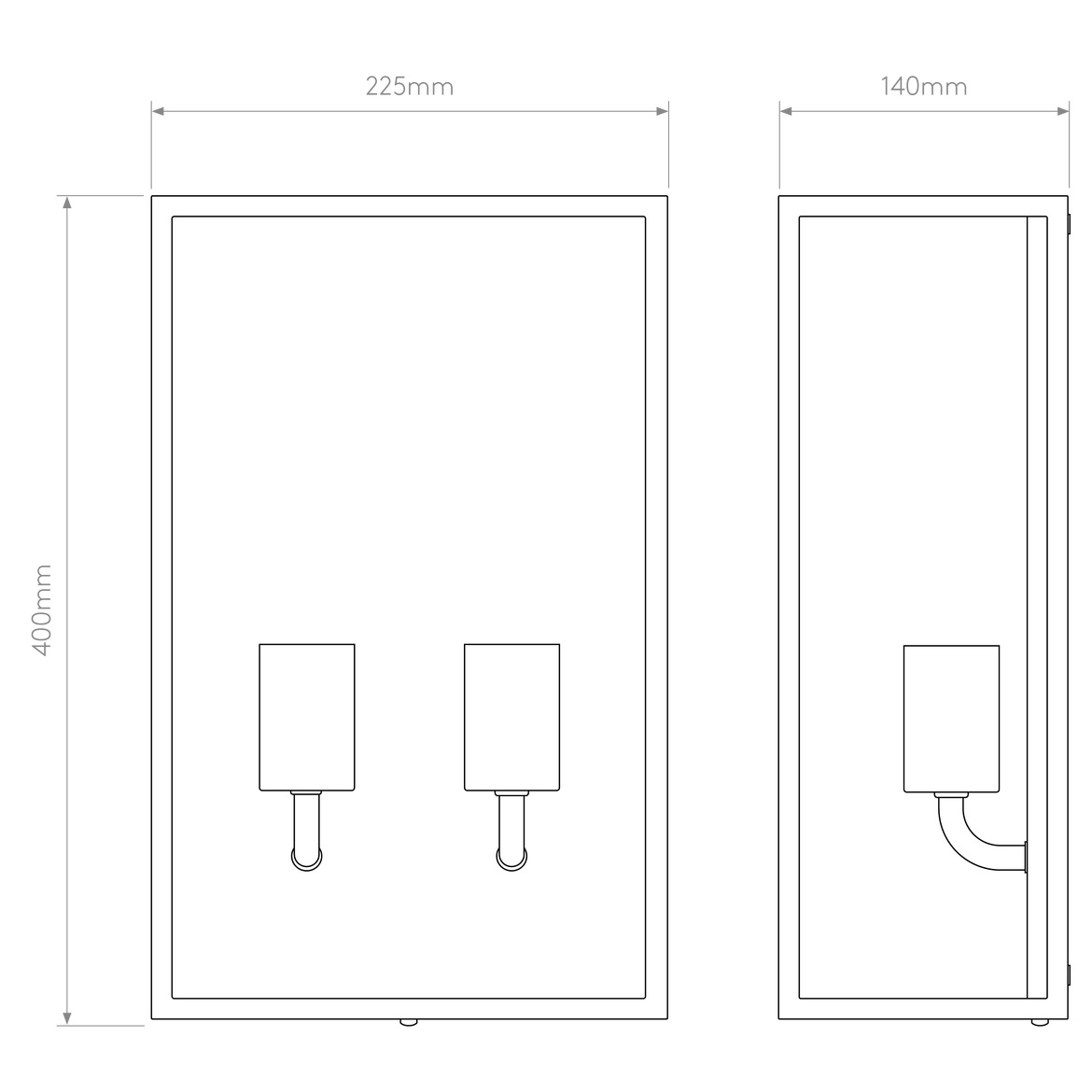 Messina Wall Light, E27, IP44