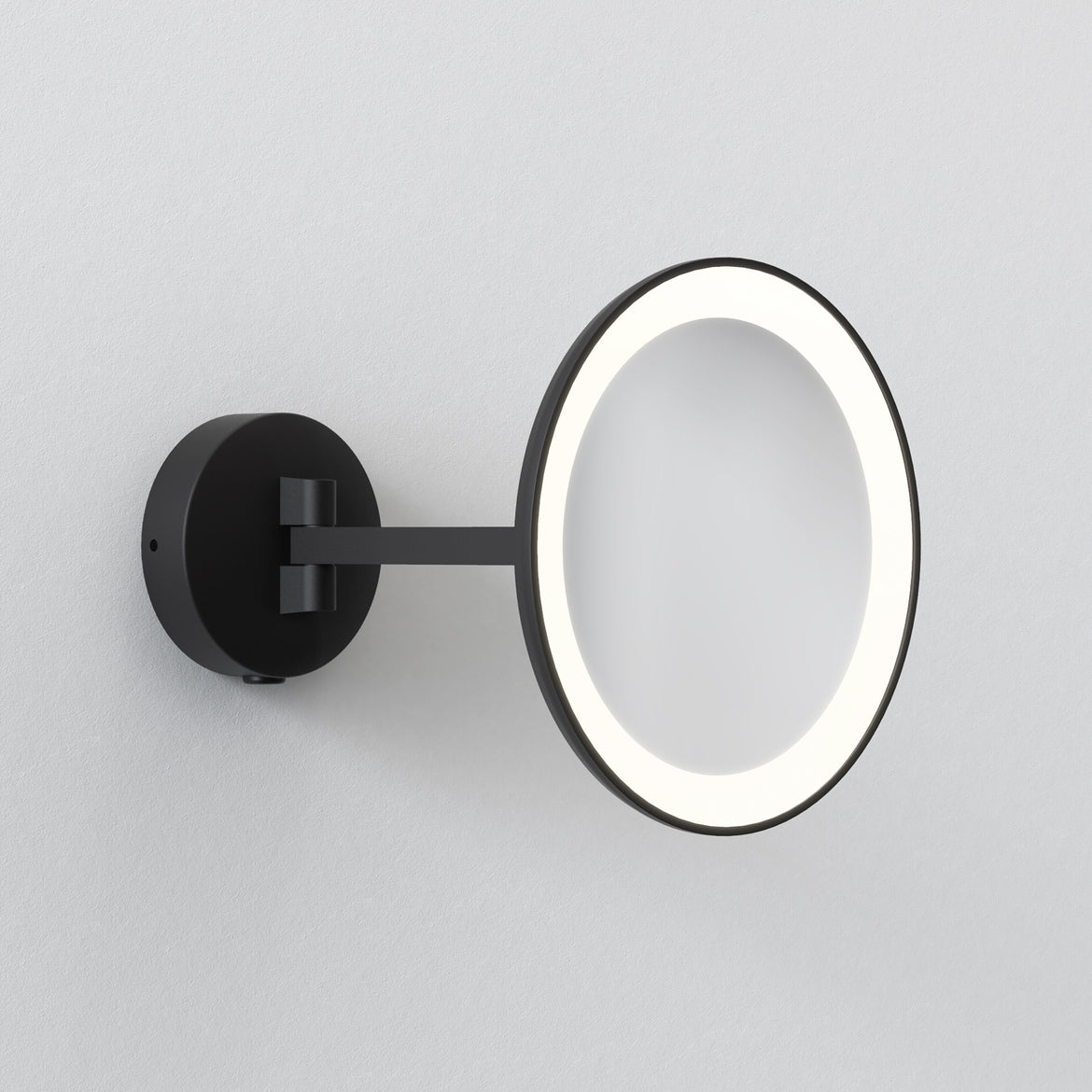 Mascali Wall Light with Mirror, Black, LED, On/Off Thumbswitch, IP44