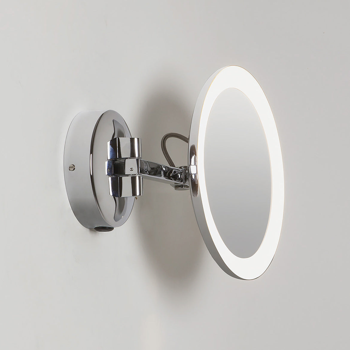 Mascali Wall Light with Mirror, Black, LED, On/Off Thumbswitch, IP44